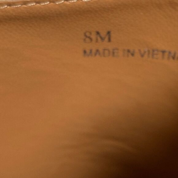 NIB Lisa Vicky Women's Joy V Camel Tan Kid Suede Mule Sandal Heel - Size 8 - Picture 4 of 10